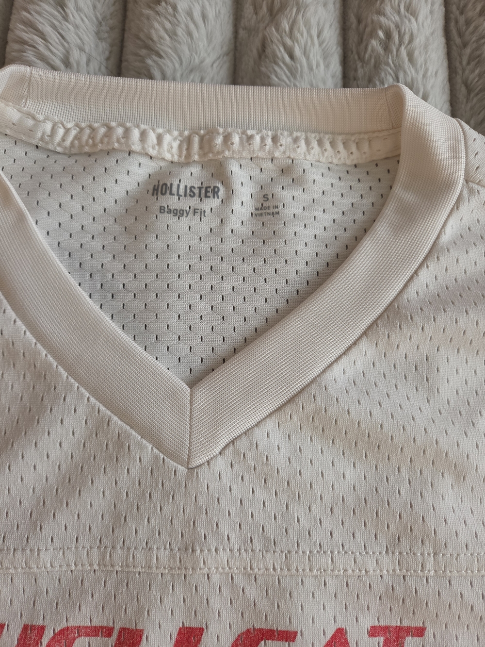 Hollister Hellcat White Mesh Jersey with Black & Red Accents Mens Small - Picture 4 of 8